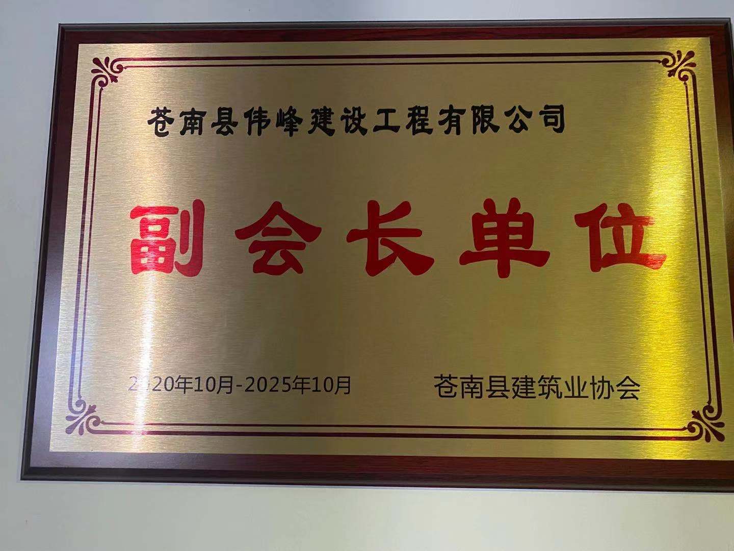 苍南县建筑业协会副会长单位